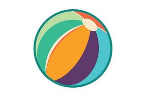 Vibrant Retro Beach Ball Illustration A Joyful Summer Icon Design for Websites and Branding - Professional digital artwork with vibrant colors and detailed composition vector