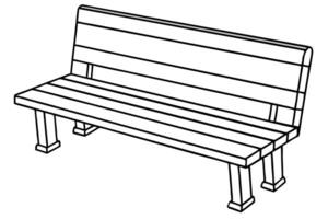 Serene Park Bench Illustration A Simple Line Drawing of a Wooden Bench, Perfect for Relaxation and Peaceful Outdoor Settings vector