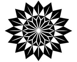 Dramatic Black and White Mandala Design Intricate Geometric Starburst Pattern for Artistic Decoration - Professional digital artwork with vibrant colors and detailed composition vector
