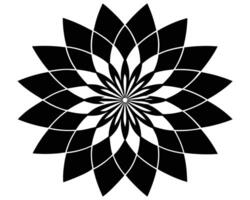 Elegant Black and White Mandala Flower Design Intricate Geometric Pattern for Spiritual and Artistic Inspiration vector
