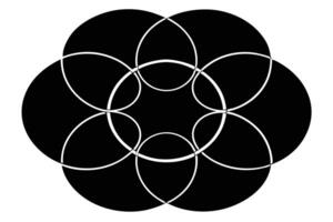 Abstract Black and White Circular Mandala Design Interlocking Circles Create a Serene and Symmetrical Pattern vector