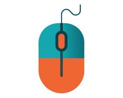 Stylish Teal and Orange Computer Mouse Icon A Modern, Minimalist Design for Digital Navigation and Online Clicking vector