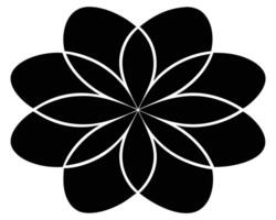 Elegant Black and White Abstract Floral Design Serene Symmetrical Flower Illustration for Modern Decor, Branding, and Art vector