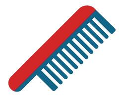 Stylish Red and Blue Comb for Hair Styling, Grooming, and Detangling Simple Flat Design Illustration vector