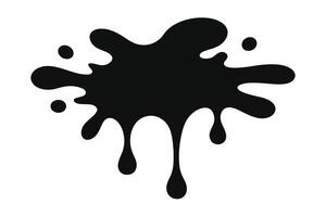 Abstract Black Ink Blob Splashes Dripping Down on White Background, Dynamic Artistic Illustration - Professional digital artwork with vibrant colors and detailed composition vector