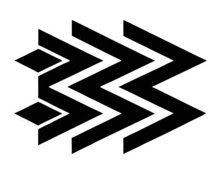 Dynamic Black and White Arrow Design Abstract Zigzag Pattern Moving Right, Bold Graphic Element for Modern Branding vector