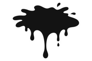 Dramatic Black Ink Blob Dripping Down, Abstract Splashes on White Background, Expressive Artistic Silhouette - Professional digital artwork with vibrant colors and detailed composition vector