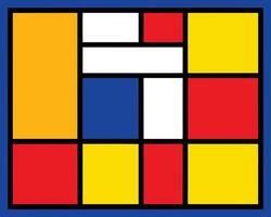 Vibrant Abstract Geometric Composition A Bold, Colorful, and Harmonious Square Painting in Primary Colors - Professional digital artwork with vibrant colors and detailed composition vector