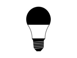 Led Bulb Black Silhouette Illustration Design With White Background vector