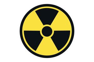 Nuclear Logo Circle Shape Yellow Black Color Illustration Design vector