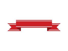 Ribbon Red In White Line Icon Sign Illustration Design With White Background vector
