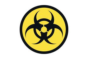 Biohazard Logo Sign Yellow Black Color Design vector