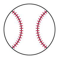 Baseball ball icon in black circle on white background. illustration. vector