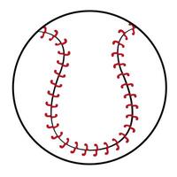 baseball ball icon on white background illustration flat style black and white vector
