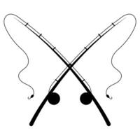 fishing rod and reel icon over white background, flat design, illustration vector