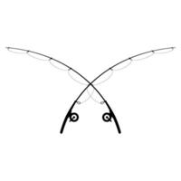 Fishing rod icon. Simple illustration of fishing rod icon for web vector