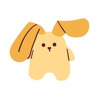 Cute colorful bunny rabbit cartoon icon. Child toy. Idea for decors, picture in frame, gifts, ornaments, celebrations, invitation, greeting, holidays, childhood themes. isolated artwork. vector