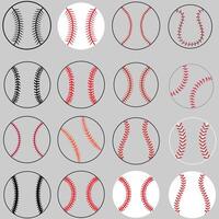 Baseball ball web icon set. Baseball illustration sign collection. Baseball stitches symbol or logo. vector