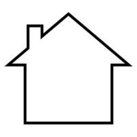 House icon. Style is outline flat icon symbol, black color, white background. vector