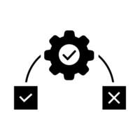 Setting process black icon, concept illustration, glyph symbol, flat sign. vector