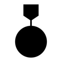 Medal Icon . Flat Black Icon Isolated on White Background vector