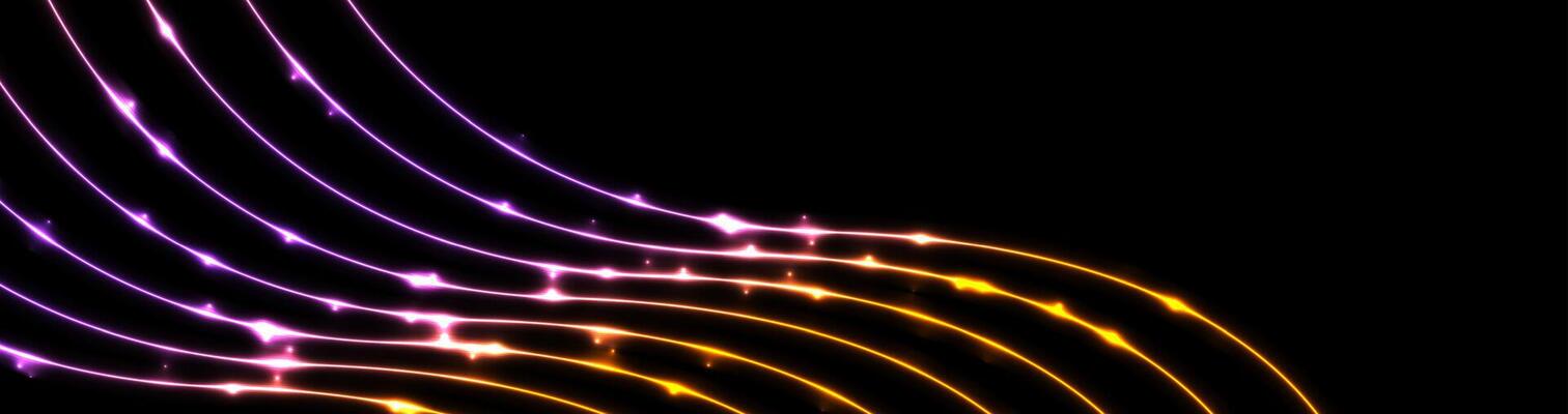 Bright orange and violet neon waves abstract background