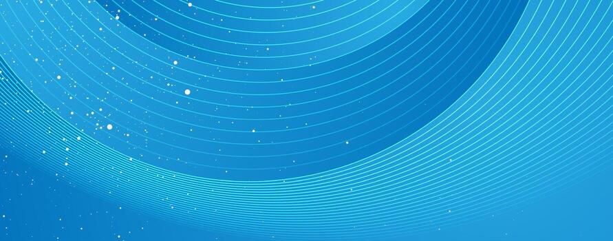 Bright blue minimal abstract background with wavy lines and dots vector