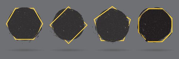 Black and yellow geometric shapes collection vector