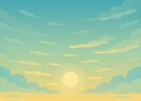 Soft clouds in sunrise sky vector