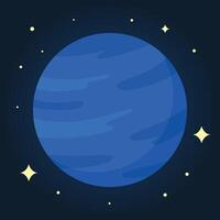 Blue planet in dark space vector