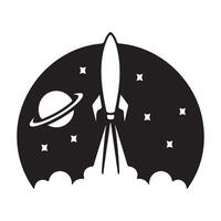 a silhouette of a space logo design vector