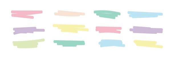 Underlines paintbrush pack. Pastel Scribble Elements vector