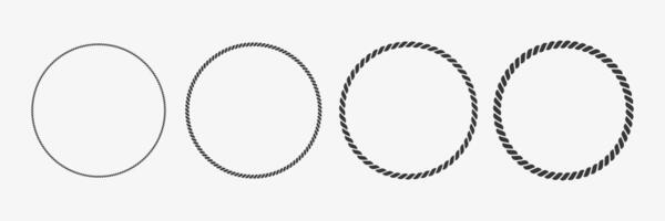 ircle woven rope frames collection. Glyph illustration of knot borders vector