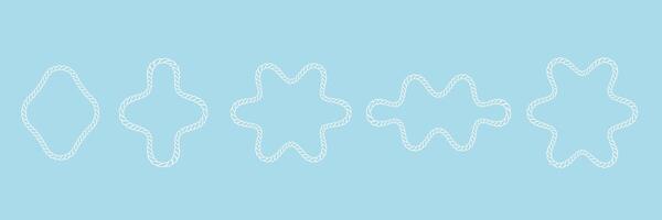 Decorative knot border frames for greeting card. Cord ornament empty forms vector