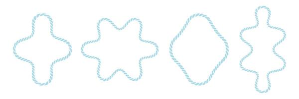 Blue cord frames. Decorative knot borders vector