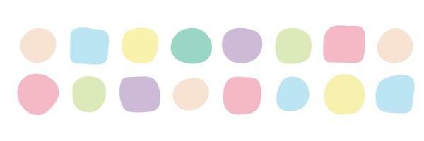 Organic blobs in pastel colors. Set of irregular shapes, abstract forms vector