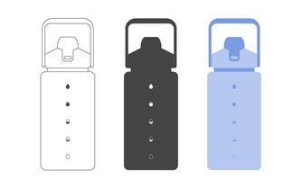 Set of sport water bottles with hydration markers vector