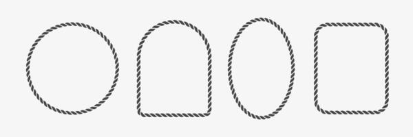 Set of rope frames black color vector