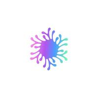 A colorful virus icon on a white background vector