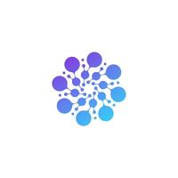 A blue and purple logo with circles vector