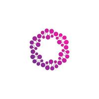 A purple circle with many dots inside it vector