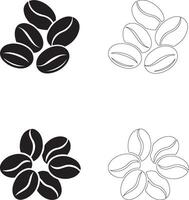 coffee day coffee bean illustrations silhouette outline cluster circular patterns vector