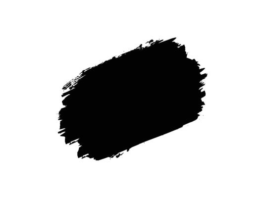 Black grunge paint brush stroke, grungy lines, frames, box and artistic design elements on white background