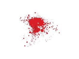 Blood splatter isolated on clean white background with realistic dripping texture, horror element for crime scene, Halloween or grunge graphic design vector