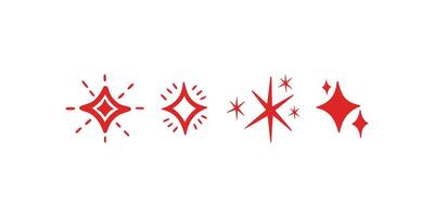Hand drawn sparkling stars collection in various sizes and shapes, perfect for magical, dreamy, night sky, or celestial themed art and decoration vector