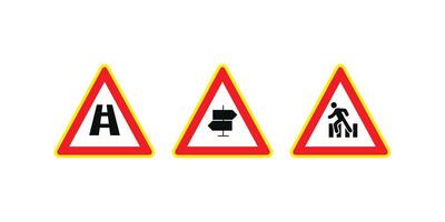black and yellow warning signs with diagonal lines. Attention, danger or caution sign, construction site signage vector