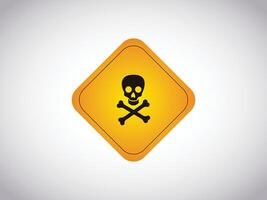 Premium design of a danger warning sign featuring a skull symbol on a transparent background, suitable for hazardous materials, alerts, and safety visuals vector