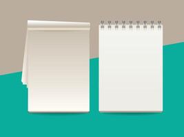closeup blank notebook isolated on white background vector