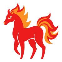 Silhouette logo Red Fire Horse is a symbol of the 2026 Chinese New Year. vector