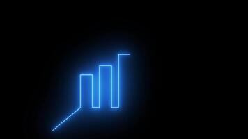 Chart blue Arrow Flat Icon animation isolated on black background video